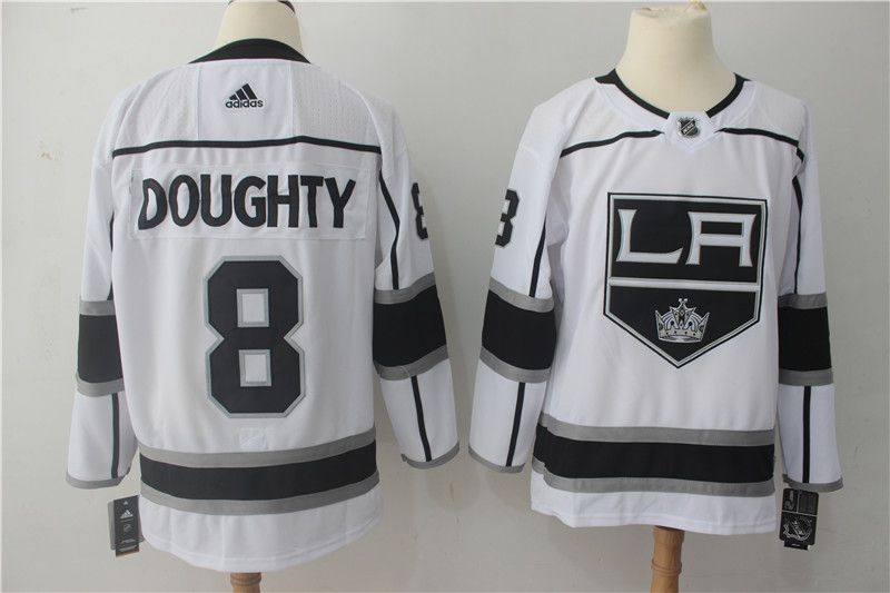 Men Los Angeles Kings 8 Doughty white Adidas Hockey Stitched NHL Jerseys